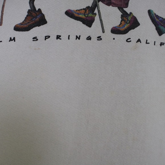 Vintage 1998 Palm Springs California Hiking Sweatshirt White Adult Large - Picture 7 of 14